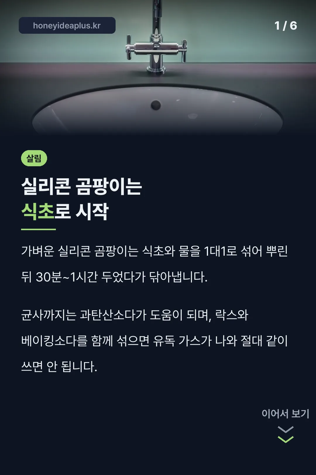 실리콘 곰팡이는 식초로 시작