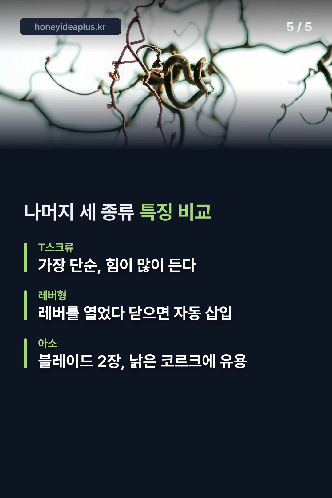 나머지 세 종류 비교